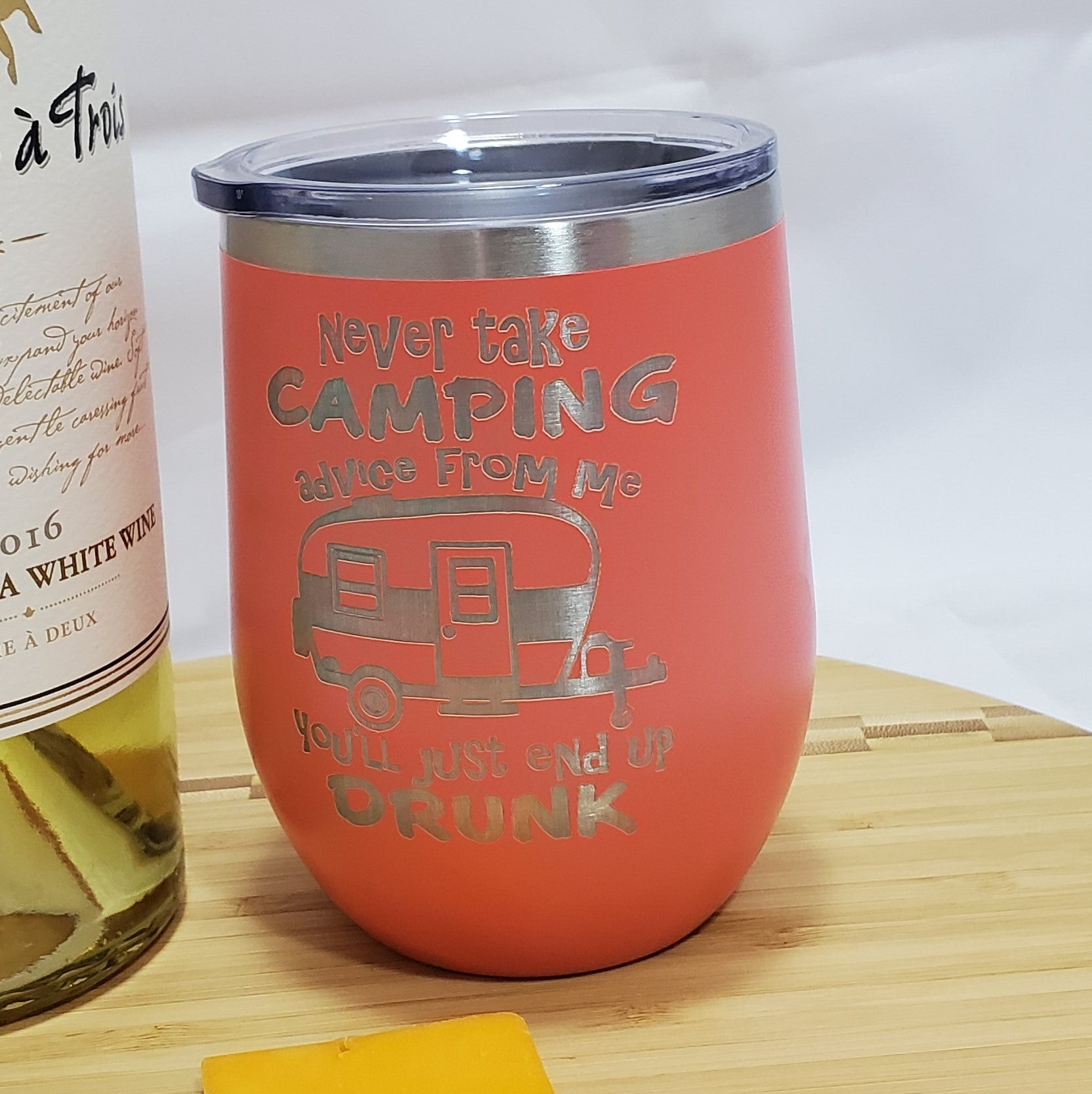 Camping Wine Tumbler, Design: OD1 - Everything Etched